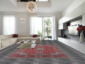 Pictorial Red Floral Kashan Turkish Area Rug 10x13