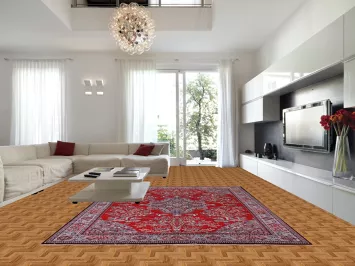 Animals Red Floral Kashan Turkish Area Rug 10x13