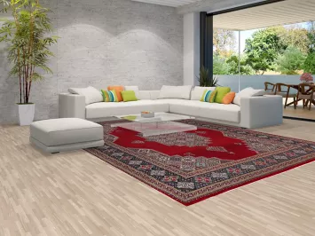 Geometric Red Kashan Turkish Living Room Rug 10x13