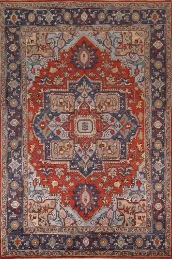 Orange Wool Heriz Serapi Oriental Area Rug 9x12