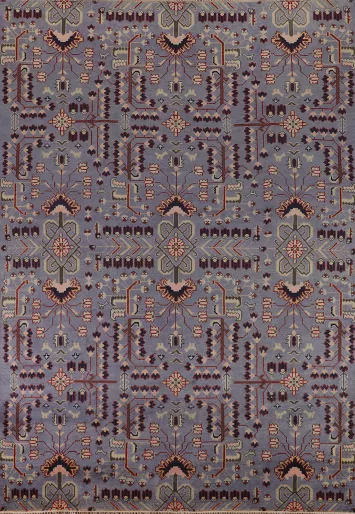 All-Over Blue Oushak Oriental Area Rug 9x12