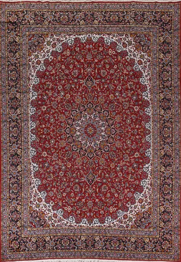 Traditional Red Kashan Turkish Area Rug 10x12