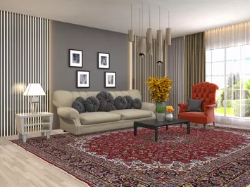 Traditional Red Kashan Turkish Area Rug 10x12