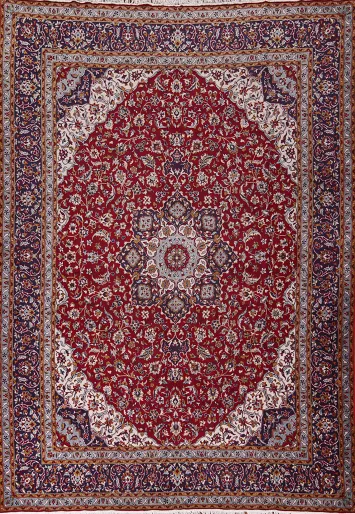 Traditional Red Kashan Turkish Area Rug 10x13