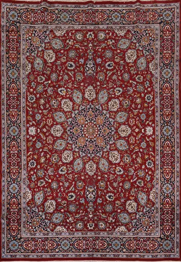 Red Traditional Kashan Turkish Area Rug 10x13