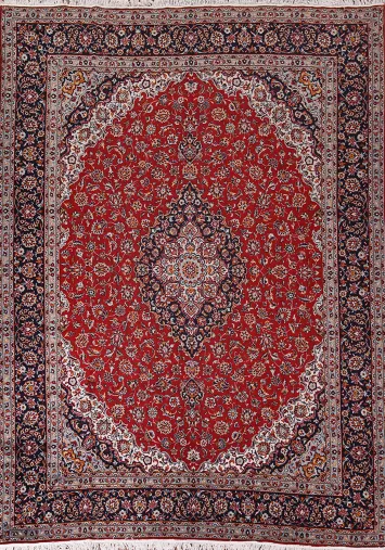 Traditional Red Kashan Turkish Area Rug 10x13
