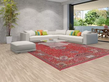 Pictorial Red Floral Kashan Turkish Area Rug 10x13