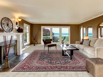 Navy Blue Kashan Turkish Living Room Area Rug 9x13