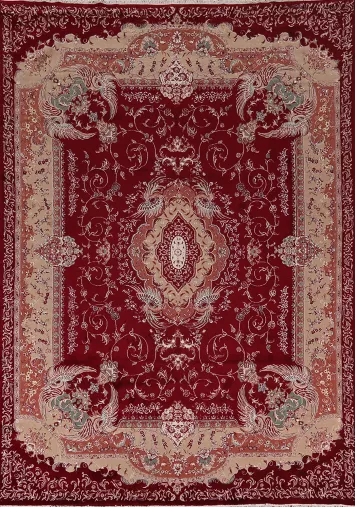 Victorian Style Red Kashan Turkish Area Rug 10x13