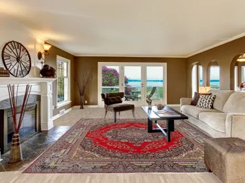 Floral Red Kashan Turkish Area Rug 10x13