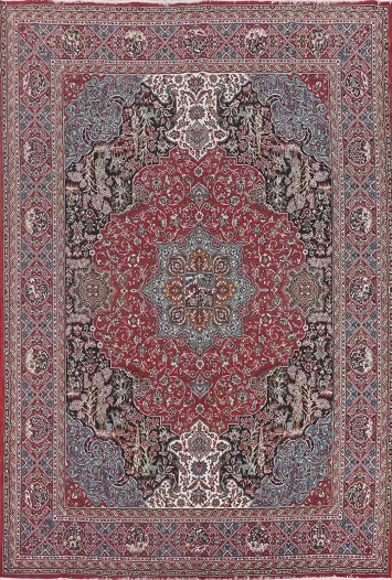 Animals Design Red Kashan Turkish Area Rug 10x13