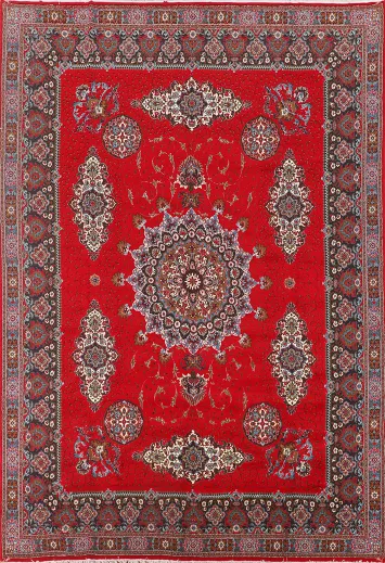 Red Kashan Turkish Area Rug 10x13