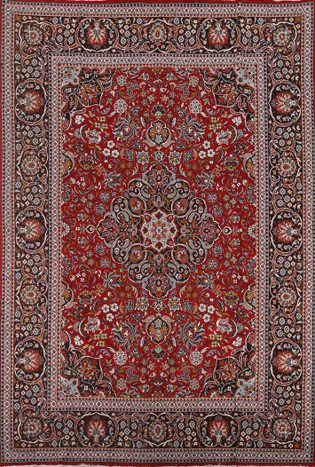 Floral Red Kashan Turkish Area Rug 10x13