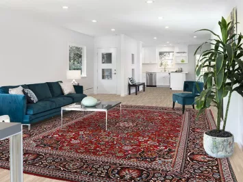 Floral Red Kashan Turkish Area Rug 10x13