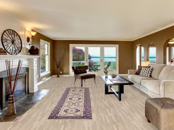 Ivory & Purple Oushak Indian Runner Rug 3x10