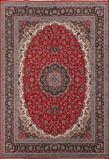 Traditional Red Kashan Turkish Area Rug 10x13