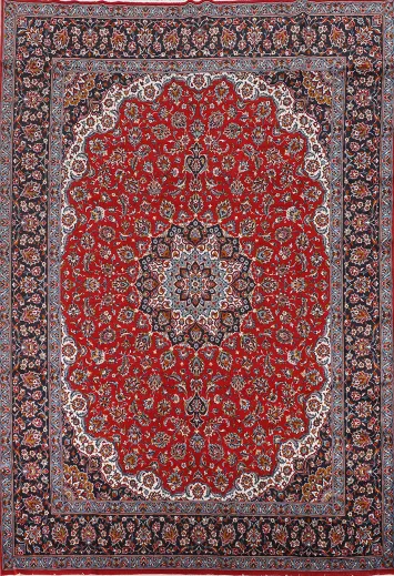 Traditional Red Kashan Turkish Area Rug 10x13