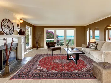 Traditional Red Kashan Turkish Area Rug 10x13