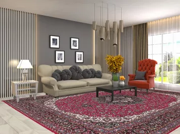 Floral Rose Kashan Turkish Area Rug 10x13