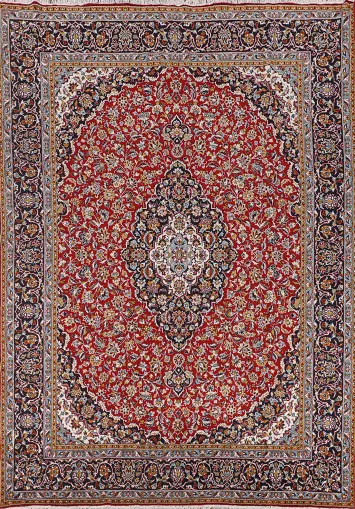 Red Floral Kashan Turkish Area Rug 10x13
