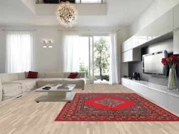 Geometric Red Tabriz Turkish Area Rug 10x13