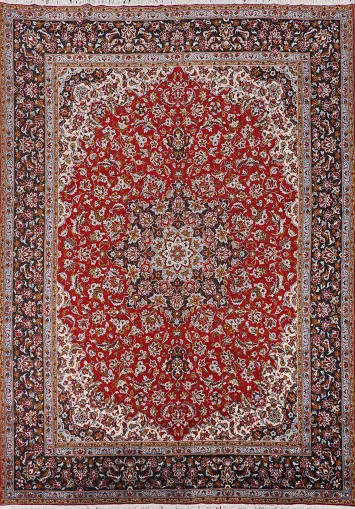Traditional Red Kashan Turkish Area Rug 10x13