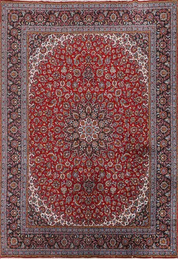 Red Traditional Kashan Turkish Area Rug 10x13