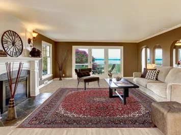 Red Traditional Kashan Turkish Area Rug 10x13