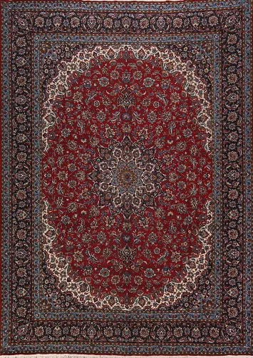 Traditional Floral Kashan Turkish Area Rug 10x13