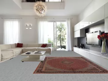 Geometric Red Tabriz Turkish Area Rug 10x13