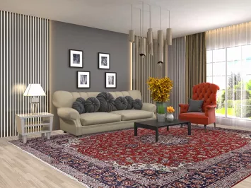 Red Medallion Kashan Turkish Area Rug 10x12