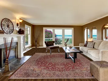 Red Medallion Kashan Turkish Area Rug 9x13