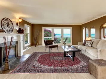 Red Floral Kashan Turkish Area Rug 10x12