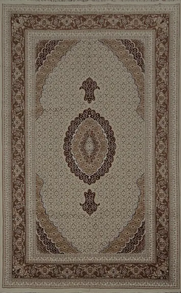 Classic Beige Fish Mahi Rug with Timeless Ornamental Design 7x10