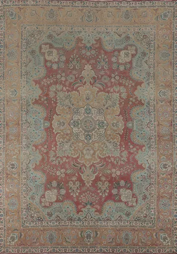 Vintage Wool Tabriz Persian Area Rug 10x13