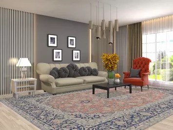 Vintage Floral Najafabad Persian Area Rug 9x13