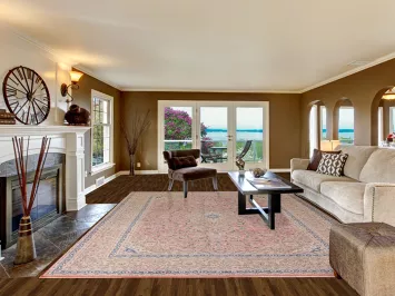 Floral Pink Kashan Persian Area Rug 10x13