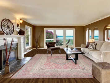 Vintage Pink Tabriz Persian Area Rug 10x13