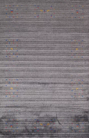 Striped Tribal Wool Gabbeh Indian Area Rug 5x8