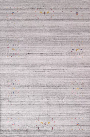 Tribal Striped Gabbeh Indian Area Rug 5x8