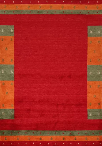 Handmade Red Wool Gabbeh Oriental Area Rug 6x8