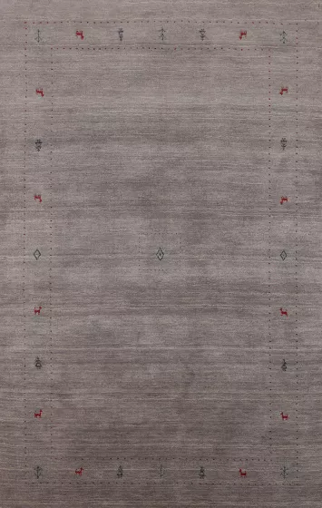 Little Animals Wool Gabbeh Indian Area Rug 5x8