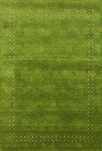 Handmade Green Gabbeh Indian Area Rug 5x8
