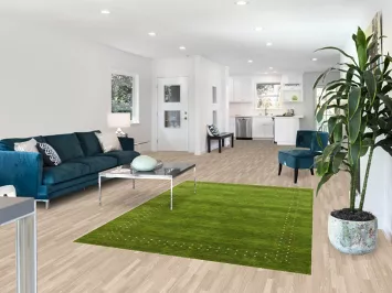 Handmade Green Gabbeh Indian Area Rug 5x8