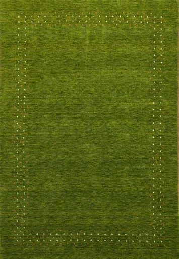 Handmade Green Gabbeh Indian Area Rug 5x8