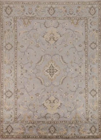 All-Over Gray Oushak Indian Area Rug 8x10