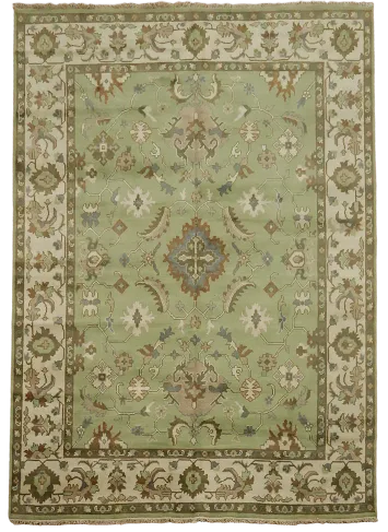 Light Green Oushak Indian Area Rug 9x12