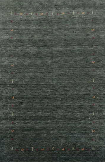 Hunter Green Tribal Gabbeh Indian Area Rug 7x10