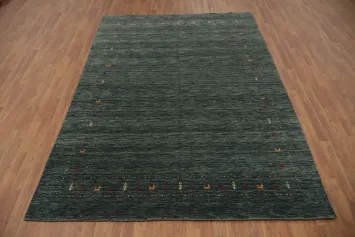 Hunter Green Tribal Gabbeh Indian Area Rug 7x10