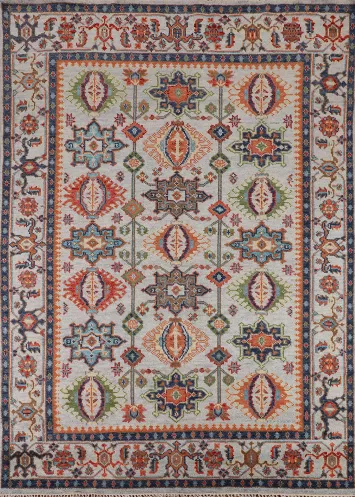 All-Over Geometric Oushak Indian Area Rug 8x10